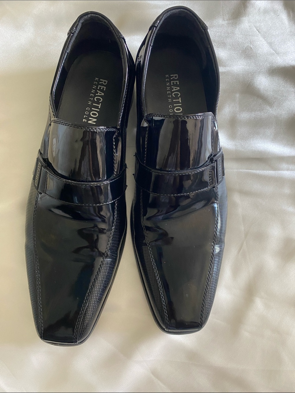 Kenneth Cole Reaction Black Patent Leather Slip-On Loafers